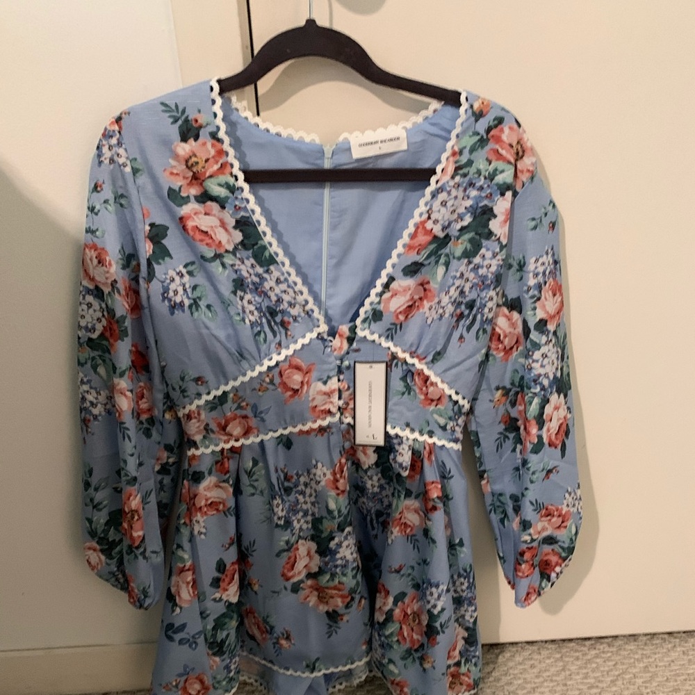 Goodnight Macaroon Anvi Floral Lace Romper